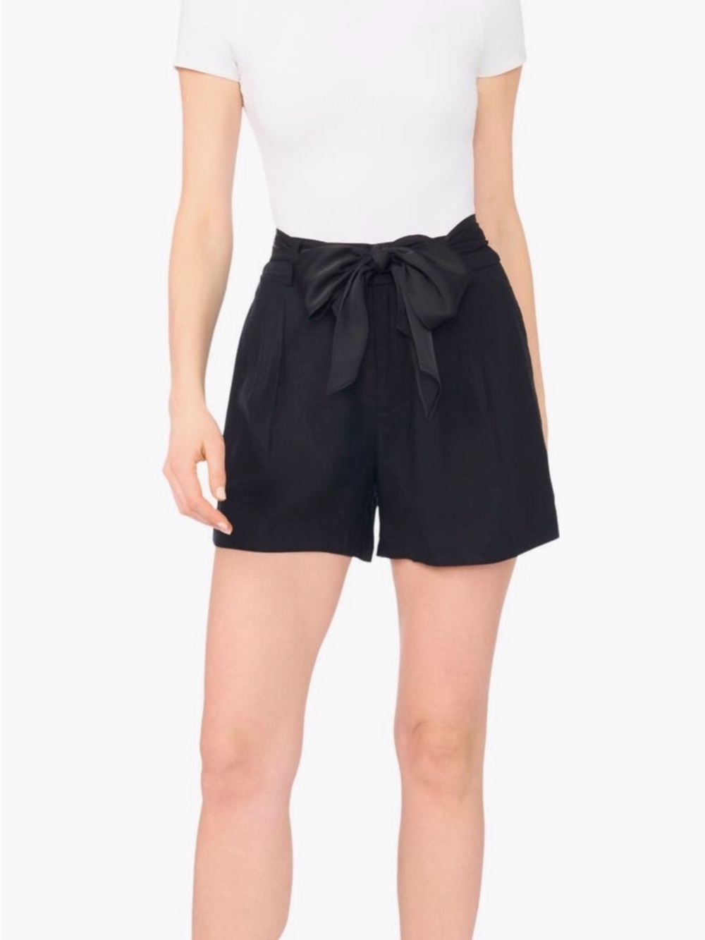 Ted Baker The Tie Waist Black Tie-Belt Women's Shorts NWT
